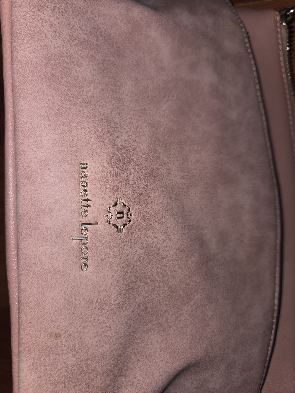 Nanette Lepore Mauve Pink Shoulder Bag with Gold Logo